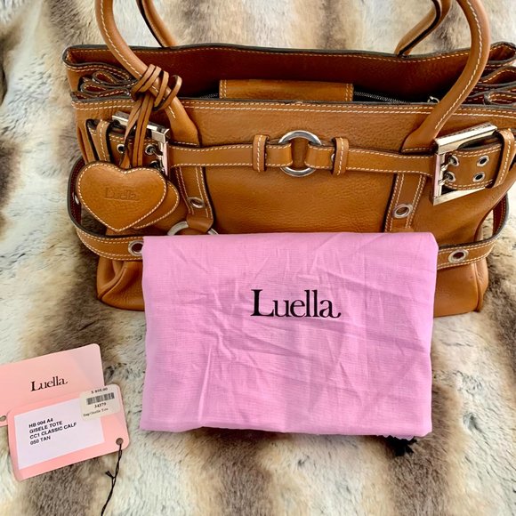 LUELLA COGNAC PEBBLE LEATHER SATCHEL - Picture 2 of 8